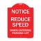 Signmission -Reduce Speed When Entering Parking Lot Sign, Red & White Aluminum Sign, 18" x 24", RW-1824-23534 A-DES-RW-1824-23534 - alternate 1
